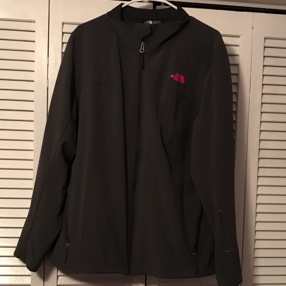 Grey North Face soft shell jacket